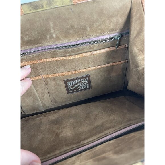 Vintage Beverly Bag Full Quill Ostrich Frame Purse Brown Ireland Distressed - Picture 7 of 12